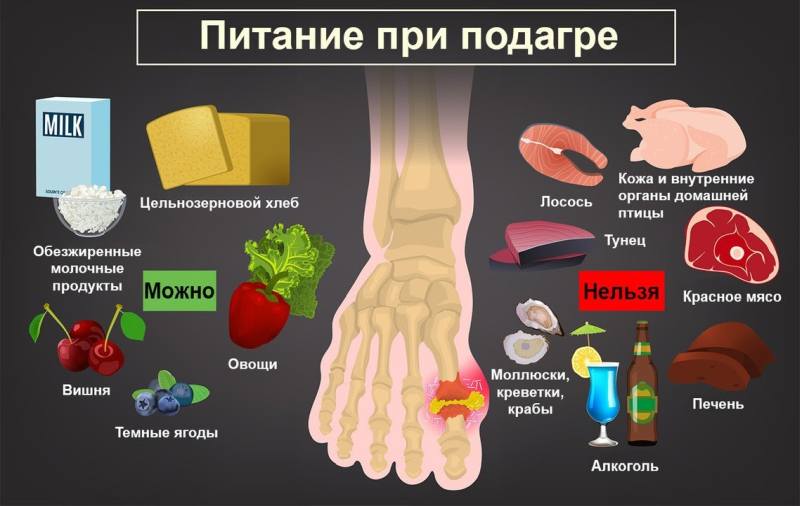 Диета и список продуктов при подагре - 2