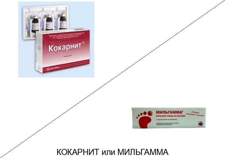 Кокарнит или Мильгамма: что лучше и в чём разница