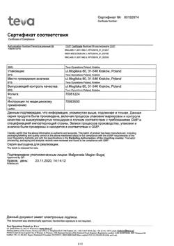 10681-Сертификат Цинктерал-Тева, таблетки покрыт.об. 124 мг 25 шт-17