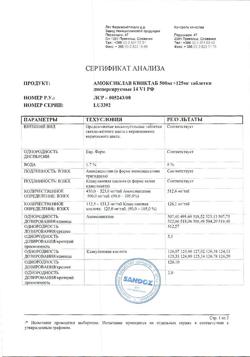 11324-Сертификат Амоксиклав Квиктаб, таблетки диспергируемые 500 мг+125 мг 14 шт-4
