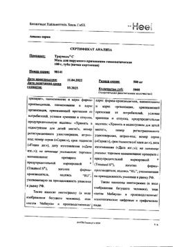 11935-Сертификат Траумель С, мазь для наружного применения гомеопатическая 100 г 1 шт-75