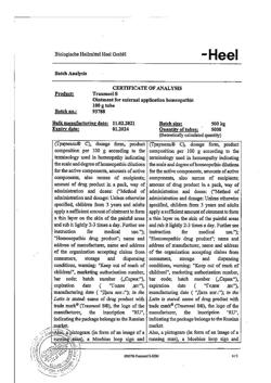 11935-Сертификат Траумель С, мазь для наружного применения гомеопатическая 100 г 1 шт-22