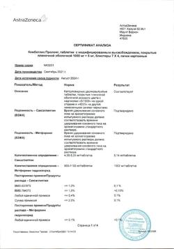 11945-Сертификат Комбоглиз, таблетки с модифицированным высвобождением покрыт.плен.об. 1000 мг+5 мг 28 шт-11