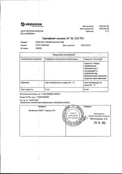1257-Сертификат Капотен, таблетки 25 мг 56 шт-21