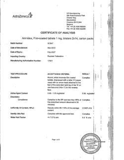 12725-Сертификат Аримидекс, таблетки покрыт.плен.об. 1 мг 28 шт-19
