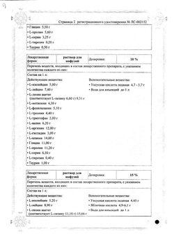 Сертификат АМИНОВЕН РАСТВОР ДЛЯ ИНФУЗИЙ 100 МГ/МЛ 500 МЛ №10-1