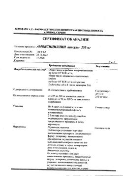 12783-Сертификат Амоксициллин, капсулы 250 мг 16 шт-28