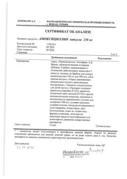 12783-Сертификат Амоксициллин, капсулы 250 мг 16 шт-23