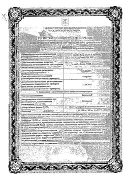 Сертификат АПРОВЕЛЬ ТАБЛЕТКИ ПОКРЫТЫЕ ПЛЕНОЧНОЙ ОБОЛОЧКОЙ 150 МГ   №14-1