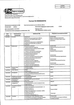 12994-Сертификат Ацетилсалициловая кислота, таблетки 500 мг 20 шт-103