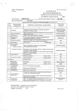 13509-Сертификат Ванкомицин, лиофилизат д/приг раствора для инфузий и приема внутрь 1 г фл 1 шт-1