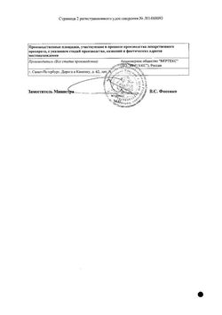 Сертификат ЛИЗИНОПРИЛ-ВЕРТЕКС ТАБЛЕТКИ 5 МГ   №60-2