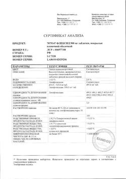 1455-Сертификат Флексид, таблетки покрыт.плен.об. 500 мг 5 шт-5