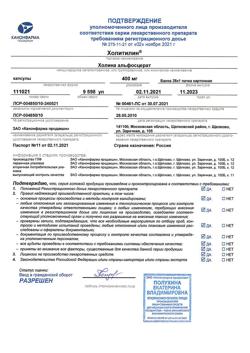 14569-Сертификат Холитилин, капсулы 400 мг   28 шт-3