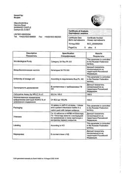 14863-Сертификат Зиннат, таблетки покрыт.плен.об. 250 мг 10 шт-14