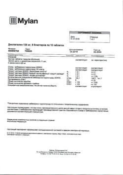 15208-Сертификат Дюспаталин, таблетки покрыт.плен.об. 135 мг 50 шт-20