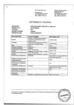 15794-Сертификат Наком, таблетки 250 мг+25 мг  100 шт-31