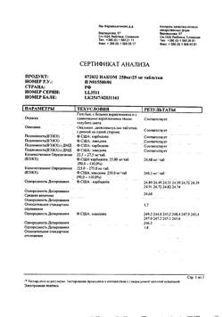 15794-Сертификат Наком, таблетки 250 мг+25 мг  100 шт-21