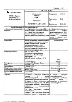 15955-Сертификат Линкомицин, капсулы 250 мг 20 шт-1