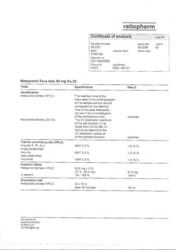 16469-Сертификат Метопролол-Тева, таблетки 50 мг 30 шт-16