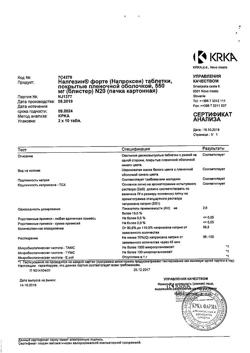 16931-Сертификат Налгезин форте, таблетки покрыт.плен.об. 550 мг 20 шт-24