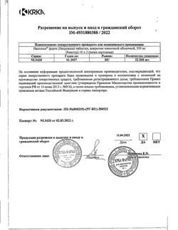 16931-Сертификат Налгезин форте, таблетки покрыт.плен.об. 550 мг 20 шт-20