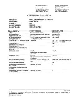 17593-Сертификат Дицинон, таблетки 250 мг 100 шт-87