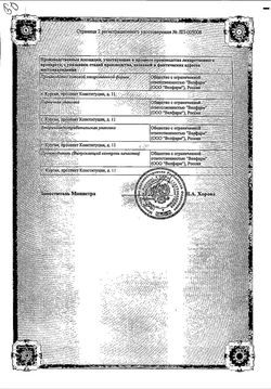 Сертификат РИМАНТАДИН ВЕЛФАРМ ТАБЛЕТКИ 50 МГ   №20-1