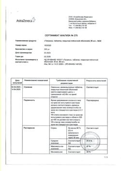 19255-Сертификат Тагриссо, таблетки покрыт.плен.об. 80 мг 30 шт-18