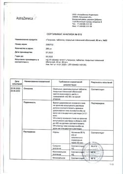 19255-Сертификат Тагриссо, таблетки покрыт.плен.об. 80 мг 30 шт-67