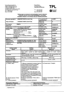 19481-Сертификат Тидомет Форте, таблетки 250 мг+25 мг  100 шт-27
