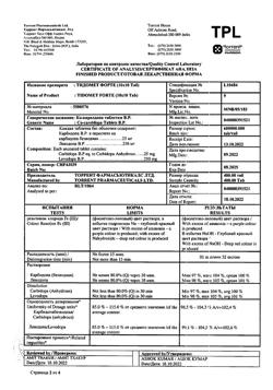 19481-Сертификат Тидомет Форте, таблетки 250 мг+25 мг  100 шт-28