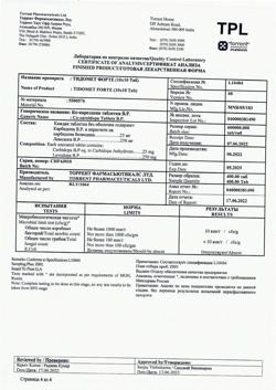 19481-Сертификат Тидомет Форте, таблетки 250 мг+25 мг  100 шт-1