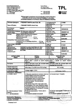 19481-Сертификат Тидомет Форте, таблетки 250 мг+25 мг  100 шт-12