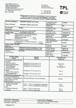 19481-Сертификат Тидомет Форте, таблетки 250 мг+25 мг  100 шт-40