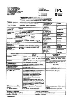 19481-Сертификат Тидомет Форте, таблетки 250 мг+25 мг  100 шт-19