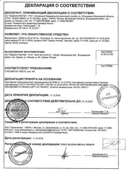 20537-Сертификат Верошпирон, таблетки 25 мг 20 шт-40