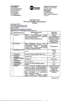 20613-Сертификат Каптоприл Велфарм, таблетки 50 мг 20 шт-1