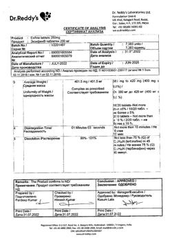 20887-Сертификат Экзифин, таблетки 250 мг 16 шт-2