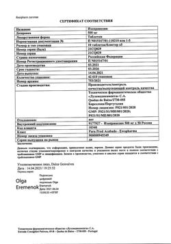 2298-Сертификат Изопринозин, таблетки 500 мг 50 шт.-12