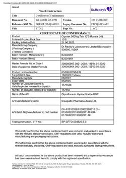 23280-Сертификат Ципролет, таблетки покрыт.об. 500 мг   10 шт-59