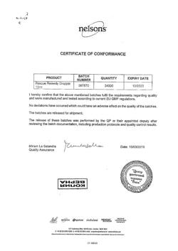24313-Сертификат Рескью Ремеди (Бах), капли для приема внутрь 10 мл 1 шт-13