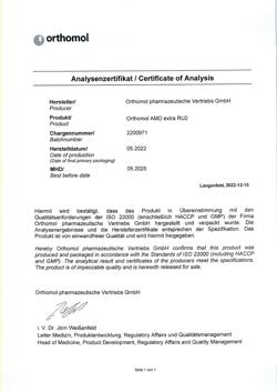 24396-Сертификат Ортомол  АМД Экстра/Orthomol АМD Extra капсулы, курс 120 дней-1