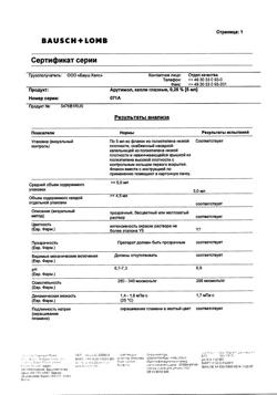 24448-Сертификат Арутимол, капли глазные 2,5 мг/мл 5 мл 1 шт-1