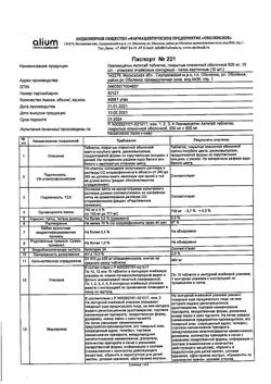 24480-Сертификат Левомицетин Актитаб, таблетки покрыт.плен.об. 500 мг 10 шт-20