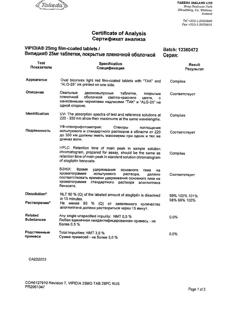24734-Сертификат Випидия, таблетки покрыт.плен.об. 25 мг 28 шт-30