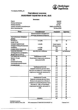 25892-Сертификат Лазолван, таблетки 30 мг 50 шт-30