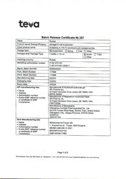 26100-Сертификат Алмагель А, суспензия для приема внутрь 170 мл 1 шт-46