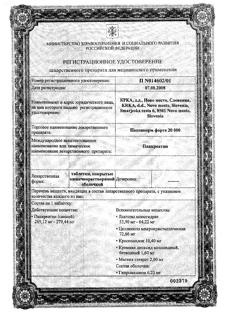 26645-Сертификат Панзинорм форте 20000, таблетки покрыт.кишечнорастворимой об 30 шт-13