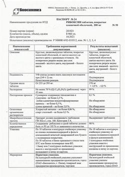 27316-Сертификат Рибоксин, таблетки покрыт.плен.об. 200 мг 50 шт-15